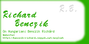 richard benczik business card