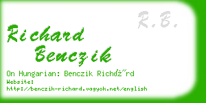 richard benczik business card